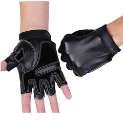 Half Finger Gloves Men Faux Leather