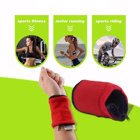 Wallet Wrist Band Fleece with Zipper